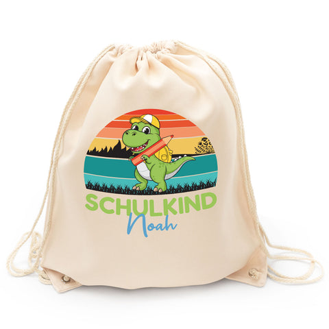 Turnbeutel für Kinder - Dino - zur Einschulung