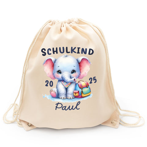Turnbeutel für Kinder - Schulkind Tiere - zur Einschulung