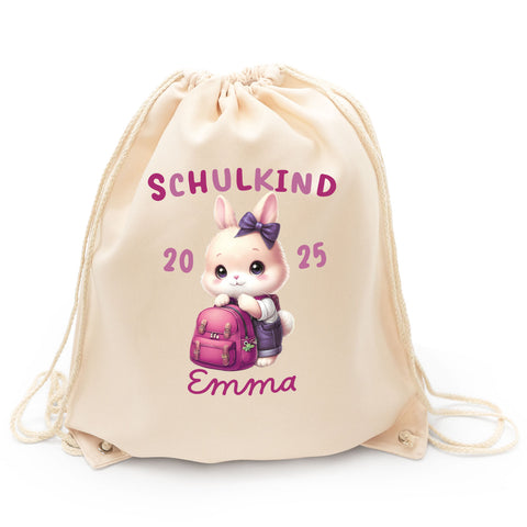 Turnbeutel für Kinder - Schulkind Tiere - zur Einschulung