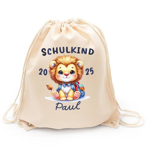 Turnbeutel für Kinder - Schulkind Tiere - zur Einschulung
