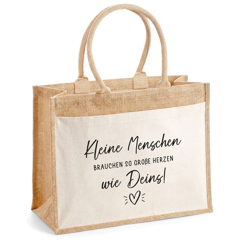 Bedruckte Strandtasche - Kindergartenzeit - Geschenk zum Erzieherabschied