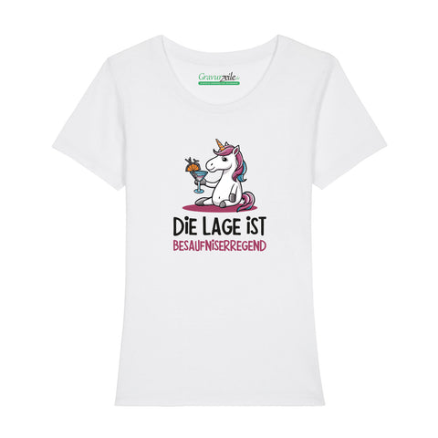 Bedrucktes T-Shirt für Damen - Die Lage ist besaufniserregend