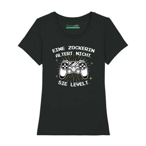 Bedrucktes T-Shirt für Damen - Eine Zockerin altert nicht
