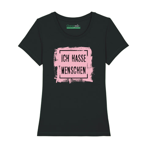 Bedrucktes T-Shirt für Damen - Ich hasse Menschen