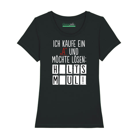 Bedrucktes T-Shirt für Damen - Ich kaufe ein A