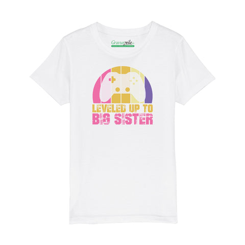 Bedrucktes T-Shirt für Kinder - Leveled up Big Sister
