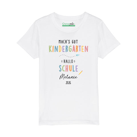 Personalisiertes Kinder T-Shirt - Machs gut Kindergarten