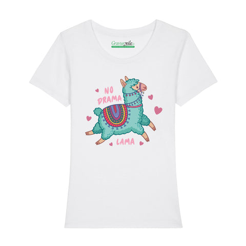 Bedrucktes T-Shirt für Damen - No drama Lama