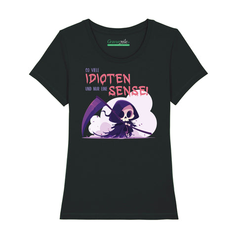 Bedrucktes T-Shirt für Damen - So viele Idioten
