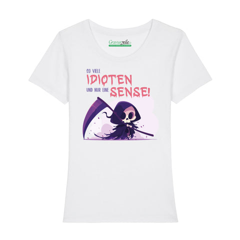 Bedrucktes T-Shirt für Damen - So viele Idioten