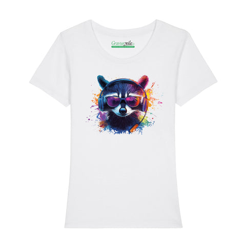 Bedrucktes T-Shirt für Damen - Waschbär