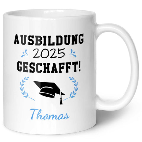 Bedruckte Tasse mit Spruch - Examen - Personalisiert mit Namen