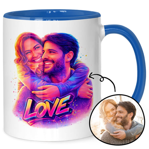 Bedruckte Tasse im Streetart Stil - Foto Love - Personalisiert mit eigenem Bild