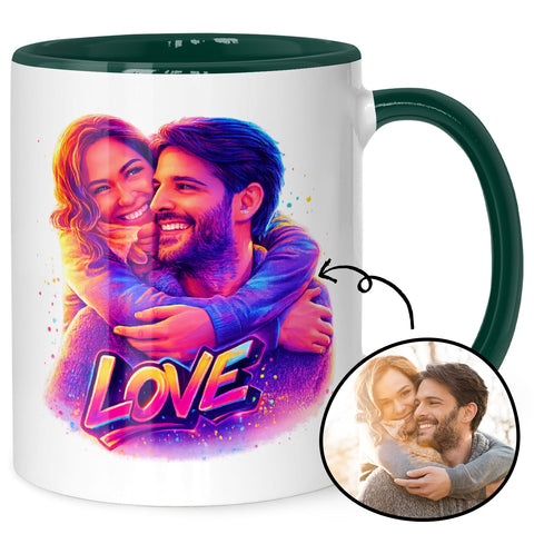 Bedruckte Tasse im Streetart Stil - Foto Love - Personalisiert mit eigenem Bild