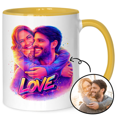 Bedruckte Tasse im Streetart Stil - Foto Love - Personalisiert mit eigenem Bild