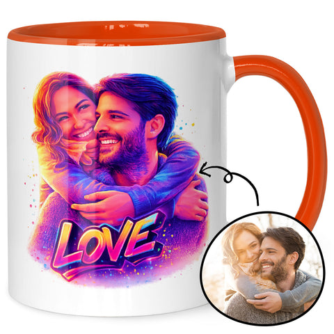 Bedruckte Tasse im Streetart Stil - Foto Love - Personalisiert mit eigenem Bild