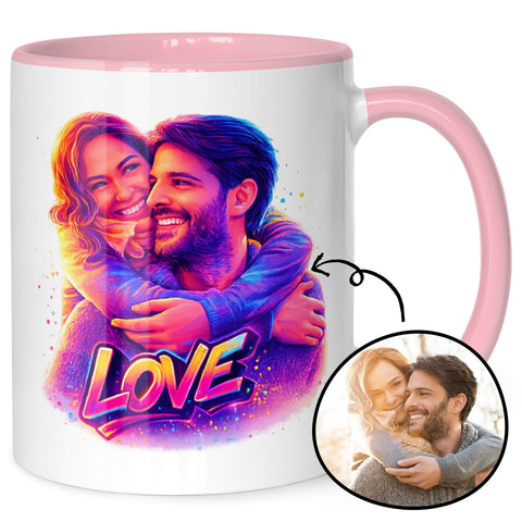 Bedruckte Tasse im Streetart Stil - Foto Love - Personalisiert mit eigenem Bild