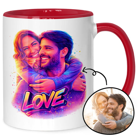 Bedruckte Tasse im Streetart Stil - Foto Love - Personalisiert mit eigenem Bild