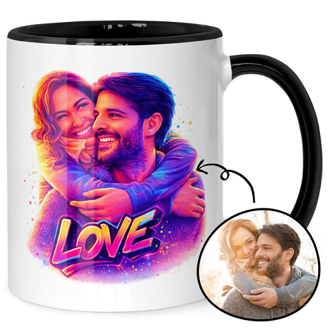 Bedruckte Tasse im Streetart Stil - Foto Love - Personalisiert mit eigenem Bild