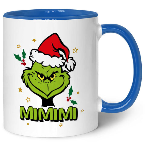 Bedruckte Tasse mit Weihnachtsmotiv im Grinch MiMiMi Design