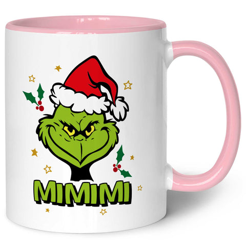 Bedruckte Tasse mit Weihnachtsmotiv im Grinch MiMiMi Design