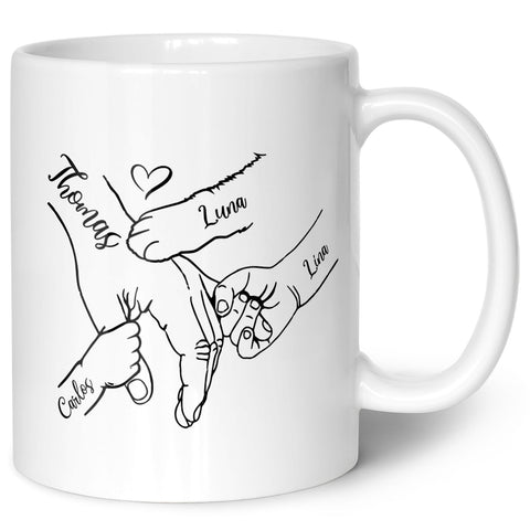 Bedruckte Tasse - Hände halten Papa Opa - Geschenk zum Vatertag