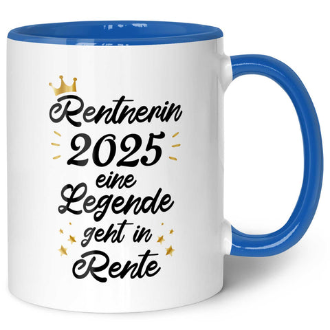 Bedruckte Tasse mit Spruch Rentner/Rentnerin 2025