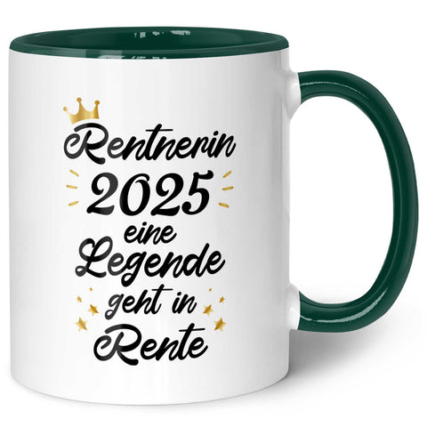 Bedruckte Tasse mit Spruch Rentner/Rentnerin 2025