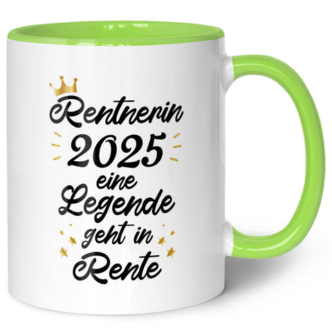 Bedruckte Tasse mit Spruch Rentner/Rentnerin 2025
