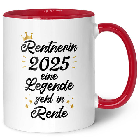 Bedruckte Tasse mit Spruch Rentner/Rentnerin 2025