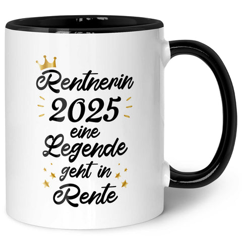 Bedruckte Tasse mit Spruch Rentner/Rentnerin 2025
