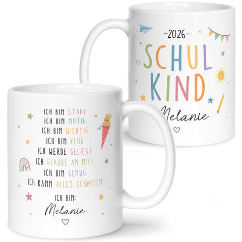 Bedruckte Tasse - Mutmacher - Geschenk zur Einschulung