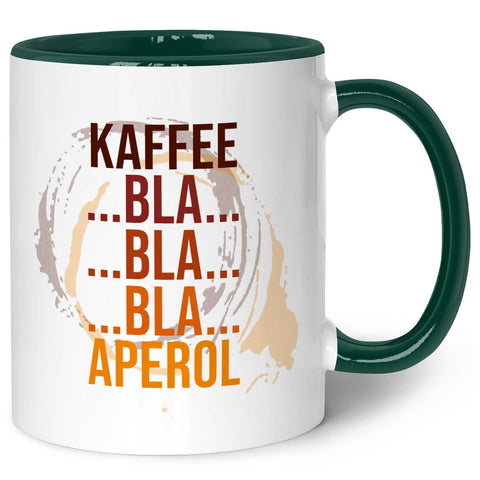 Bedruckte Tasse mit Aperol Spritz Motiv - Kaffee bla bla bla Aperol - Aperol Geschenk
