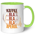 Bedruckte Tasse mit Aperol Spritz Motiv - Kaffee bla bla bla Aperol - Aperol Geschenk