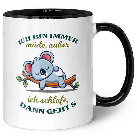 Bedruckte Tasse mit Spruch - Ich bin immer müde