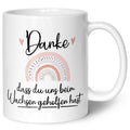 Bedruckte Tasse mit Spruch - "Danke dass du uns beim Wachsen geholfen hast" V2