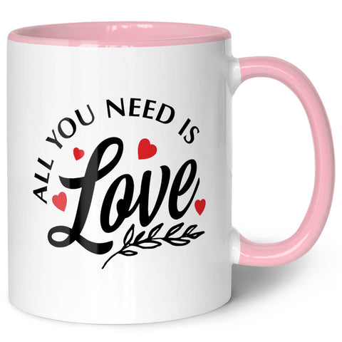 Bedruckte Tasse mit Spruch - All you need is love