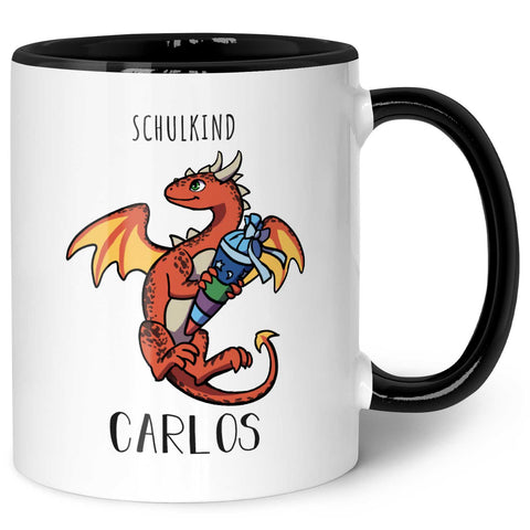 Bedruckte Tasse mit Motiv - Einschulung Drache