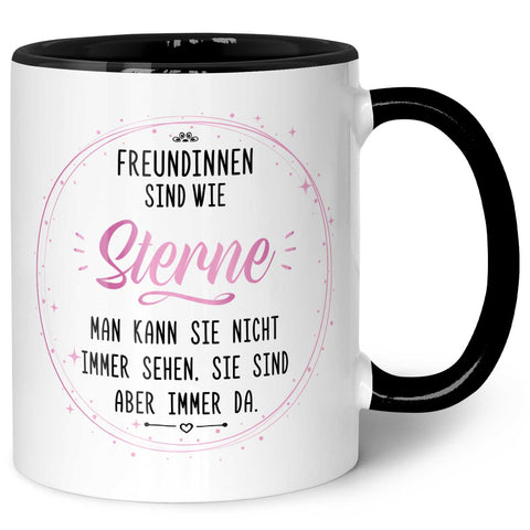 Bedruckte Tasse mit Spruch Freundinnen sind wie Sterne