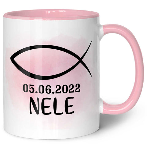 Bedruckte Tasse - zur Konfirmation mit Name & Datum