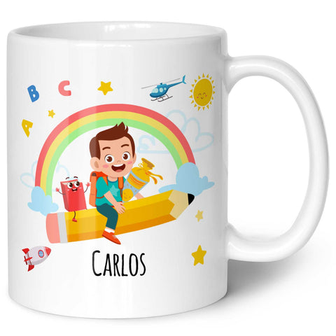 Bedruckte Tasse mit Motiv Einschulung