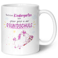 Bedruckte Tasse mit Spruch - Tschüss Kindergarten ich glitzer in der Grundschule