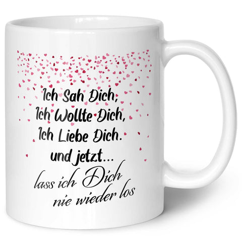 Bedruckte Tasse mit Spruch - Ich sah dich
