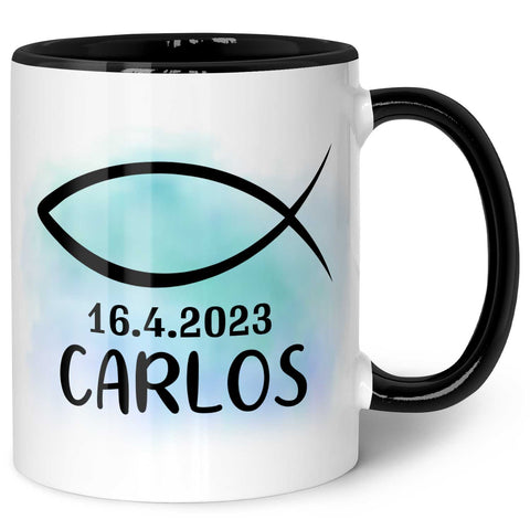 Bedruckte Tasse - zur Konfirmation mit Name & Datum