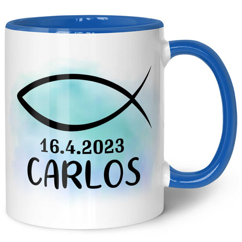 Bedruckte Tasse - zur Konfirmation mit Name & Datum