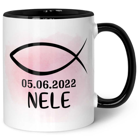 Bedruckte Tasse - zur Konfirmation mit Name & Datum