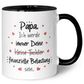 Bedruckte Tasse mit Spruch Finanzielle Belastung
