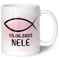 Bedruckte Tasse - zur Konfirmation mit Name & Datum