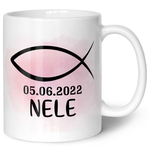 Bedruckte Tasse - zur Konfirmation mit Name & Datum