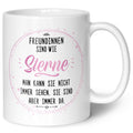Bedruckte Tasse mit Spruch Freundinnen sind wie Sterne